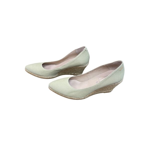 Viscata Barcelona Green Espadrille Wedge Shoes heels Size 39/8 SKU 9242 - Picture 3 of 12